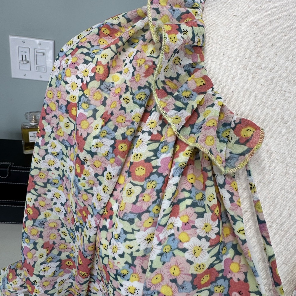MELLODAY Multicolor Floral Ruffle Top - Picture 8 of 14